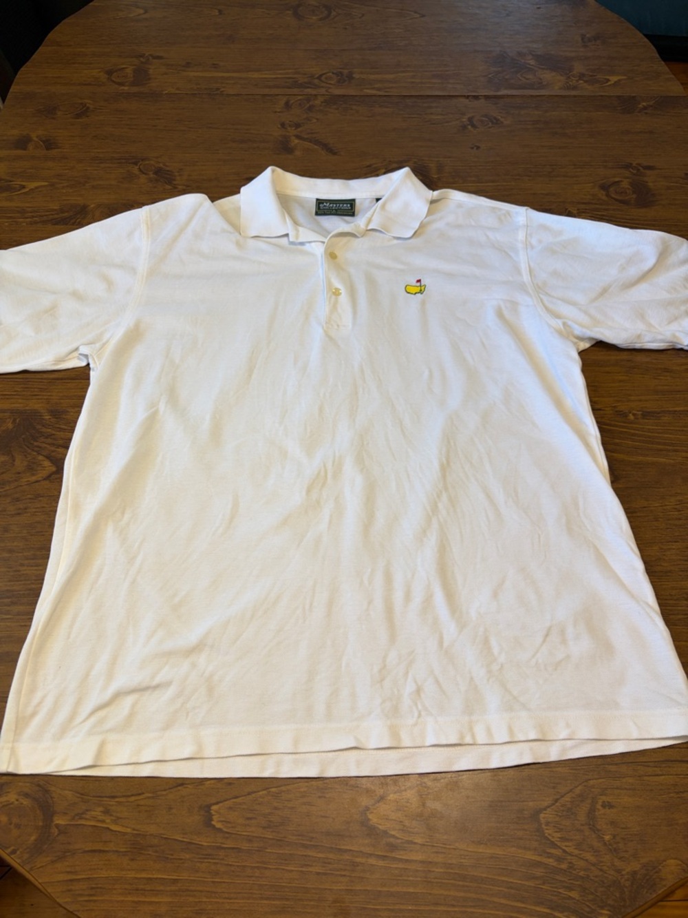 Masters White Polo Shirt with Iconic Small Yellow Logo